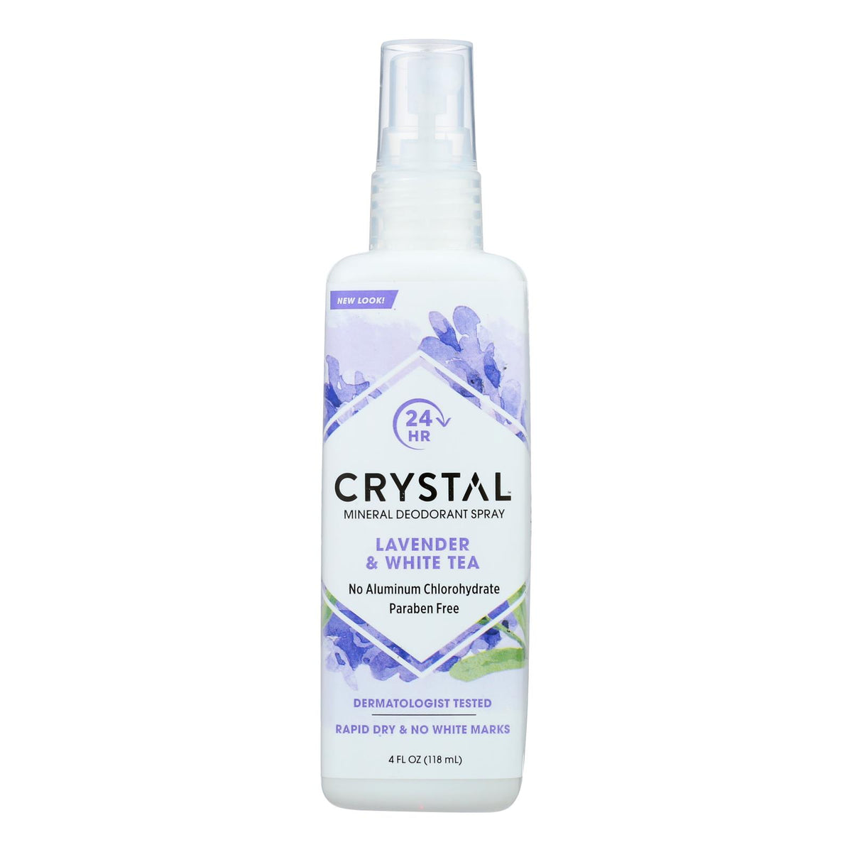 Crystal Essence Mineral Deodorant Body Spray Lavender And White Tea - 4 fl oz