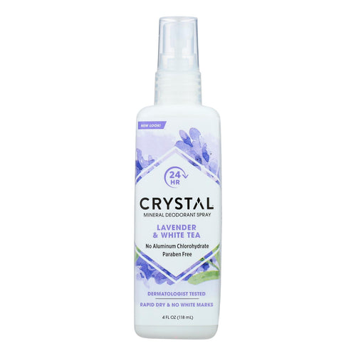 Crystal Essence Mineral Deodorant Body Spray Lavender And White Tea - 4 fl oz
