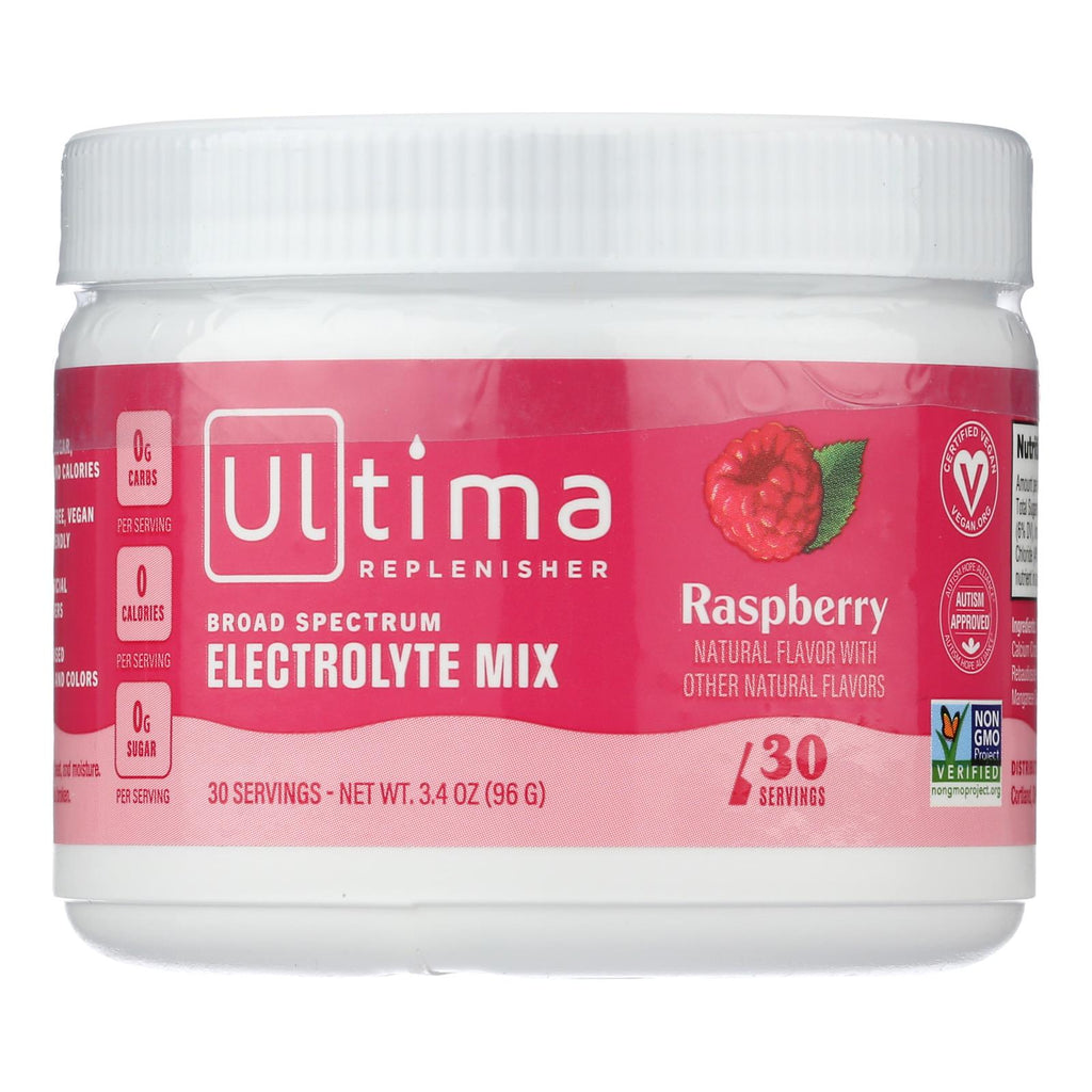 Ultima Replenisher Electrolyte Powder - Raspberry - Can - 3.4 oz