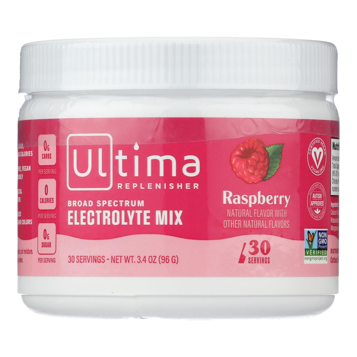 Ultima Replenisher Electrolyte Powder - Raspberry - Can - 3.4 oz